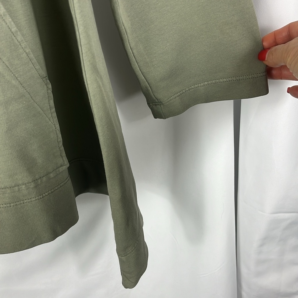 Focus Casual Life popover cowl neck kangaroo pocket long sleeve top Sz M Green - Picture 7 of 11